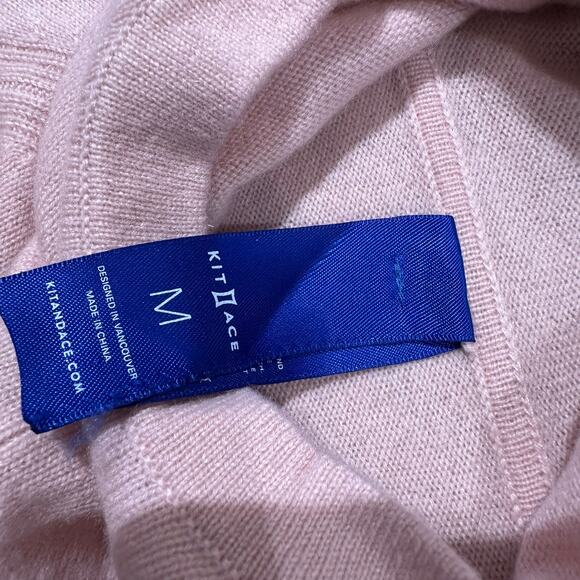 Kit and Ace Womens Light Pink Cashmere Knitted Hoodie Sweater Front Pocket M - Picture 5 of 8